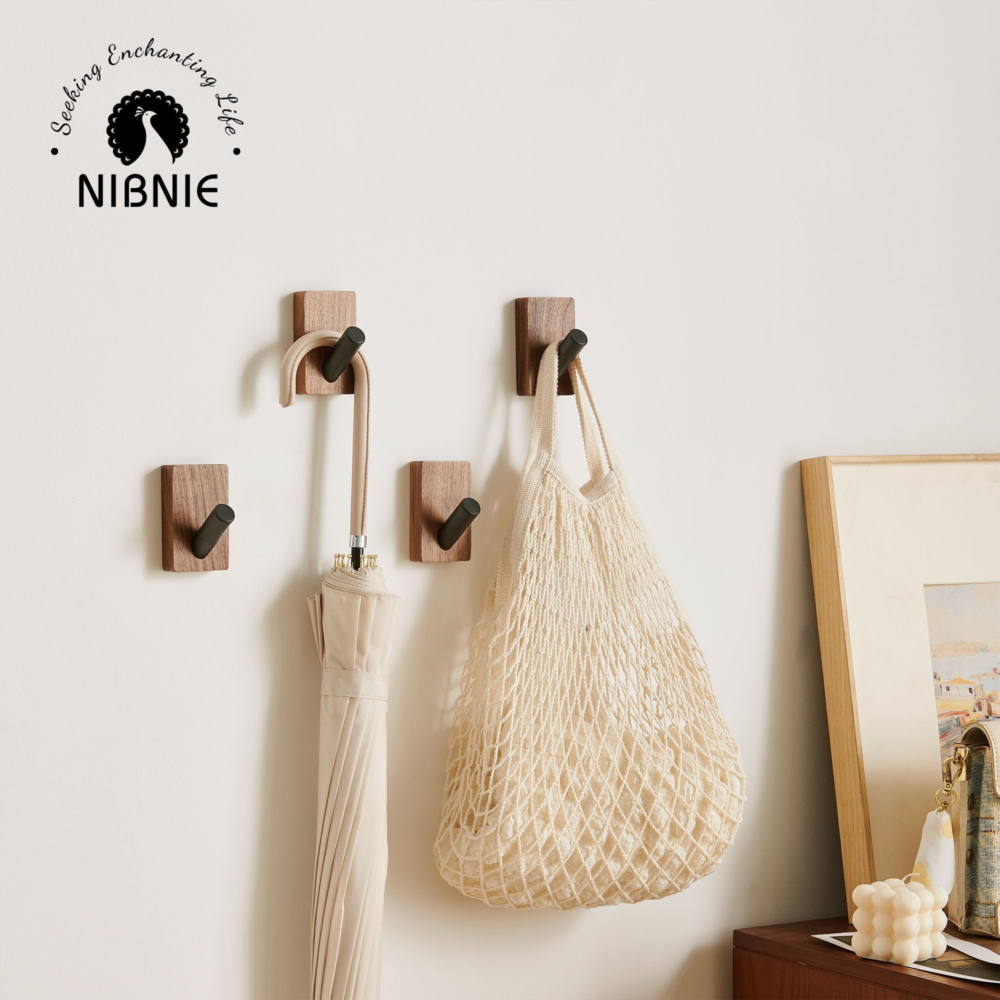 Decorative Wall Hooks LECHYN Pack Wooden Wall Hooks For Hanging