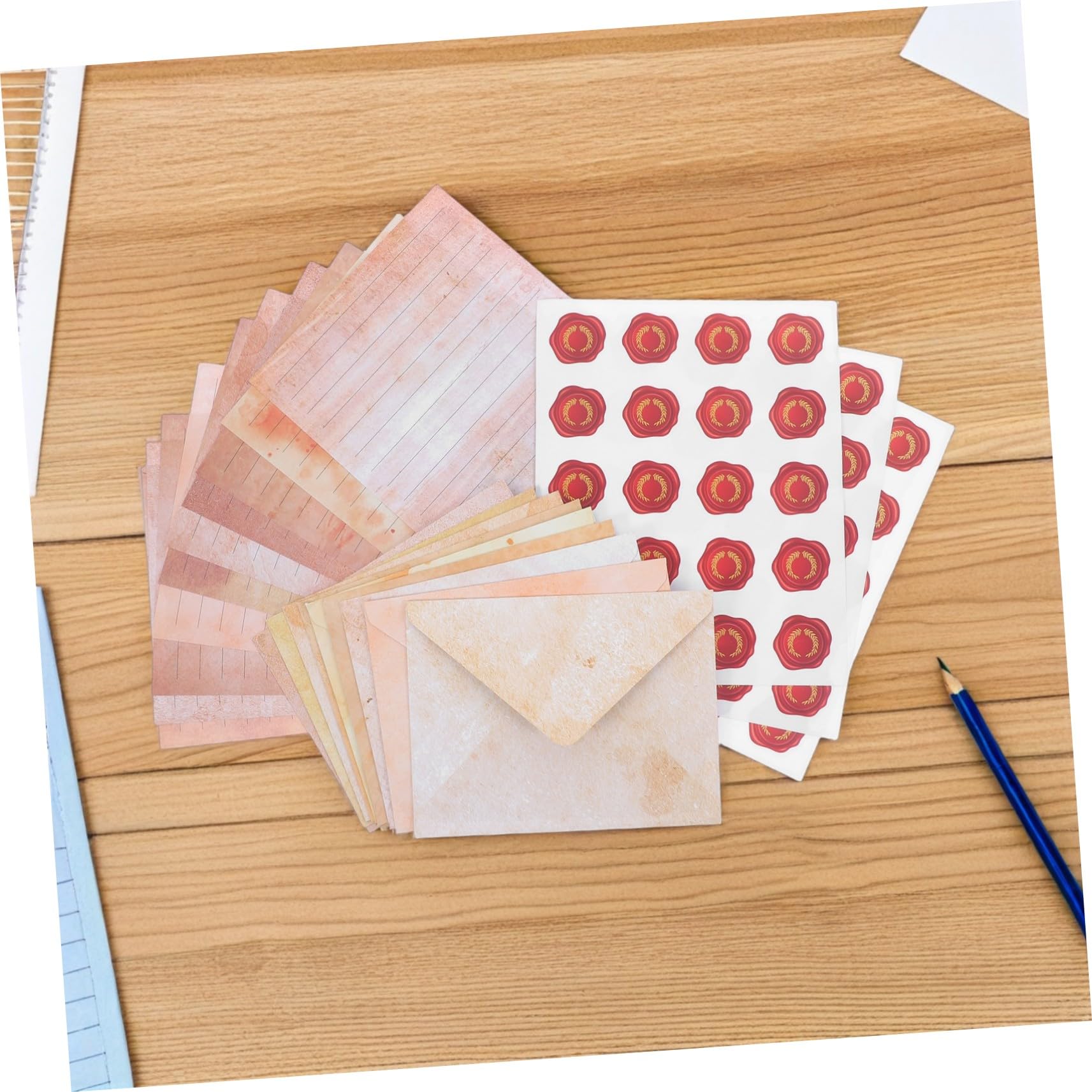 Kit de Papelería para Escribir Cartas Vintage de Papel, 100 Sets