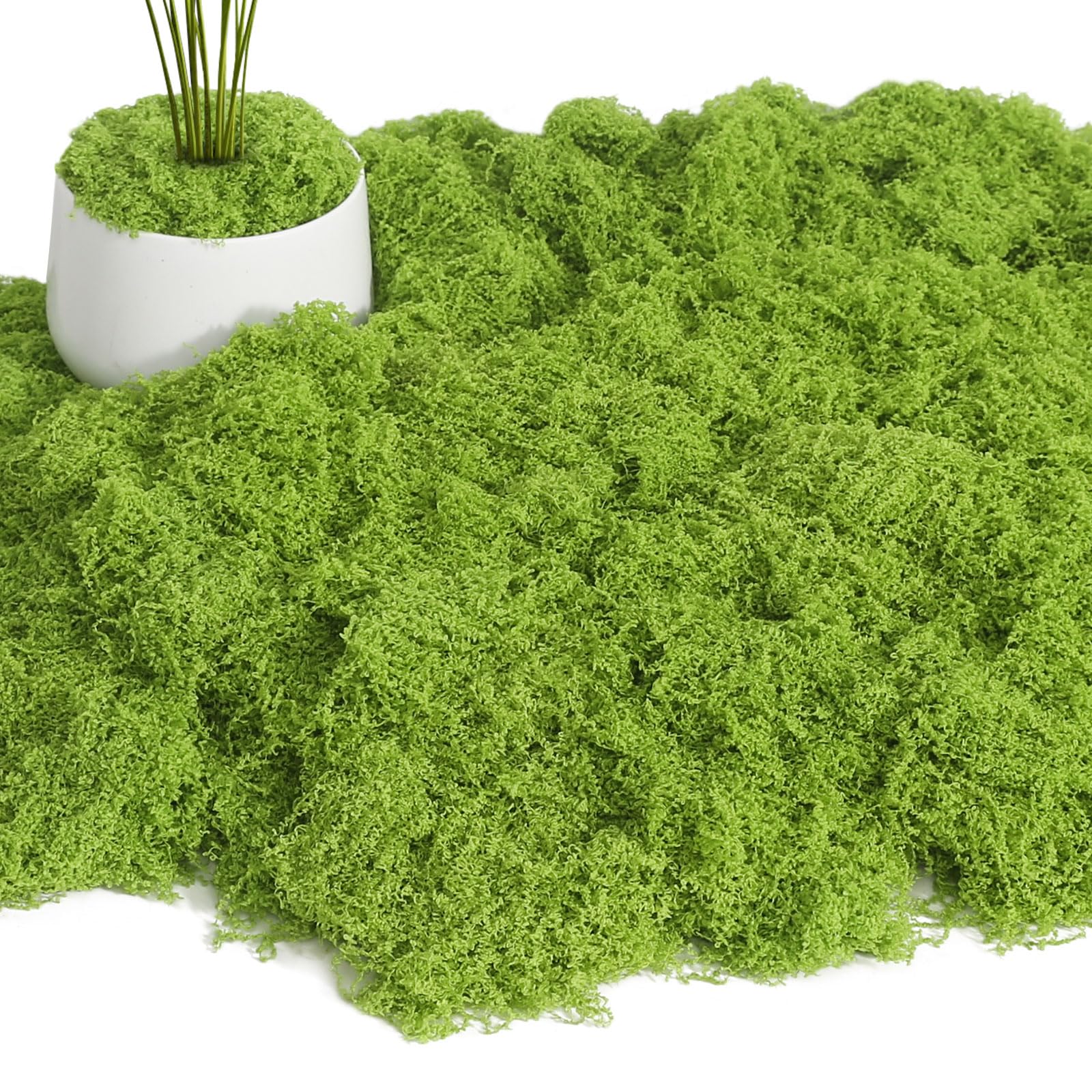 Delaesi Green 200G Artificial Moss - Light Faux Lichen Plants For Crafts, Potted Plants, Terrariums, Home Garden And Floral Arrangements Decoration
