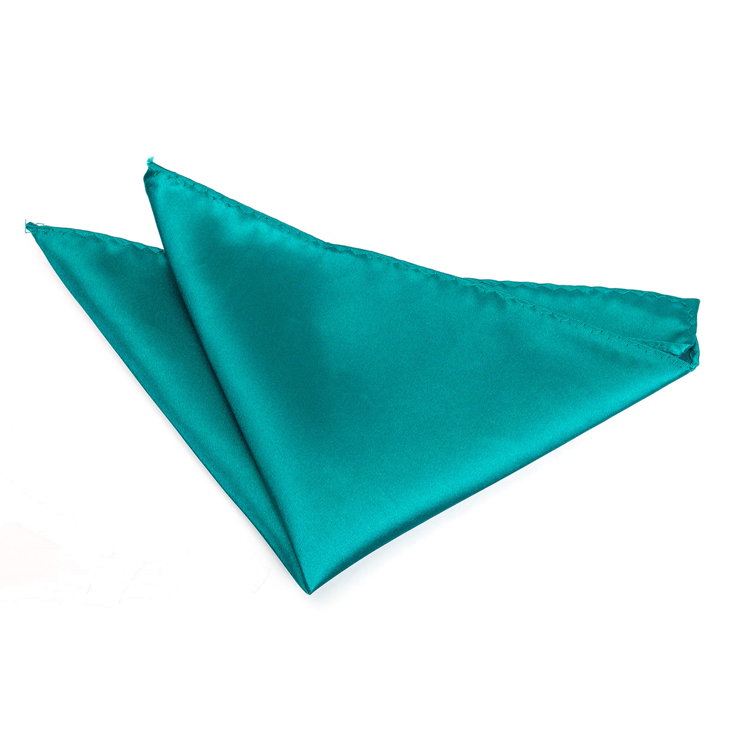 Satin Solid Colour Plain Polyester Pocket Square/Hanky/Handkerchief (Teal)