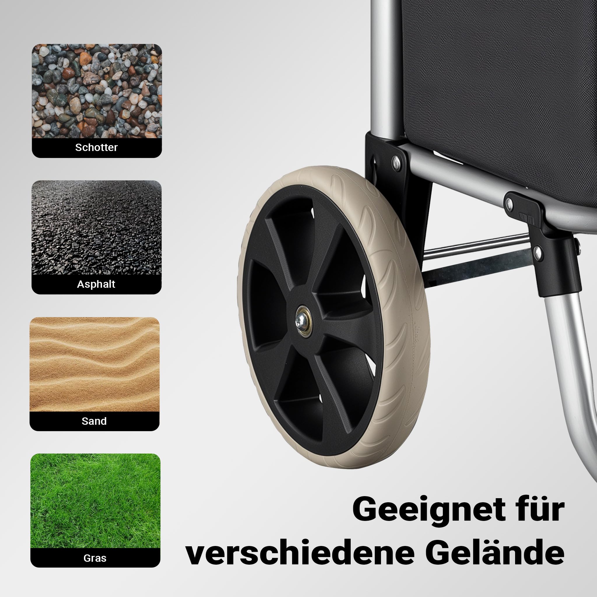 Wiltec Einkaufstrolley klappbar 36,5 x 44 x 103 cm bis 40 kg, Hackenporsche mit Zwei Rädern, Faltbarer Trolly Einkaufswagen mit Handgriff, Shopping Trolley mit großer Einkaufstasche