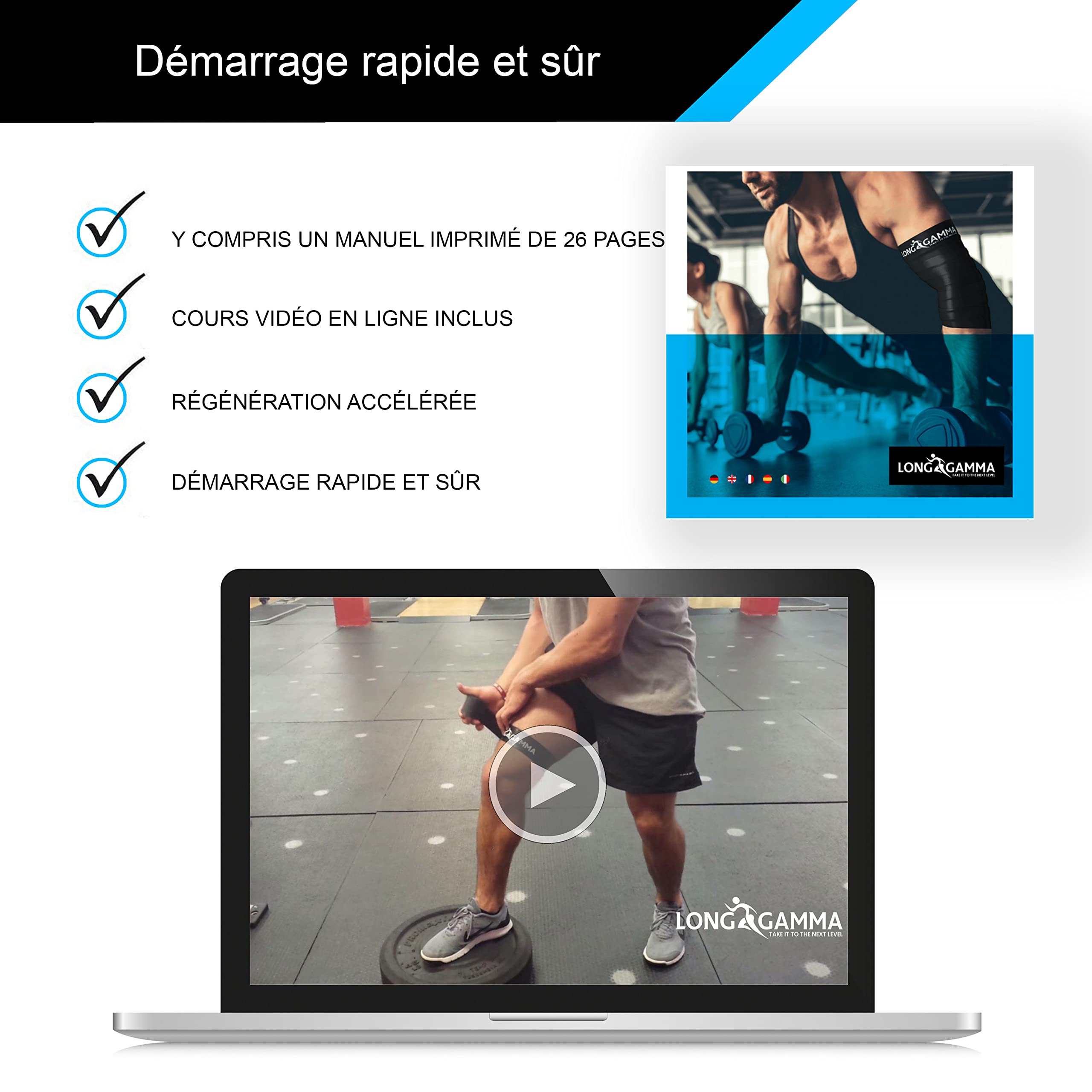 Bandes De Compression Flossing - Lot De 2, Latex, Pour Récupération Musculaire Et Mobilité - Idéal Sport, Rééducation - 9