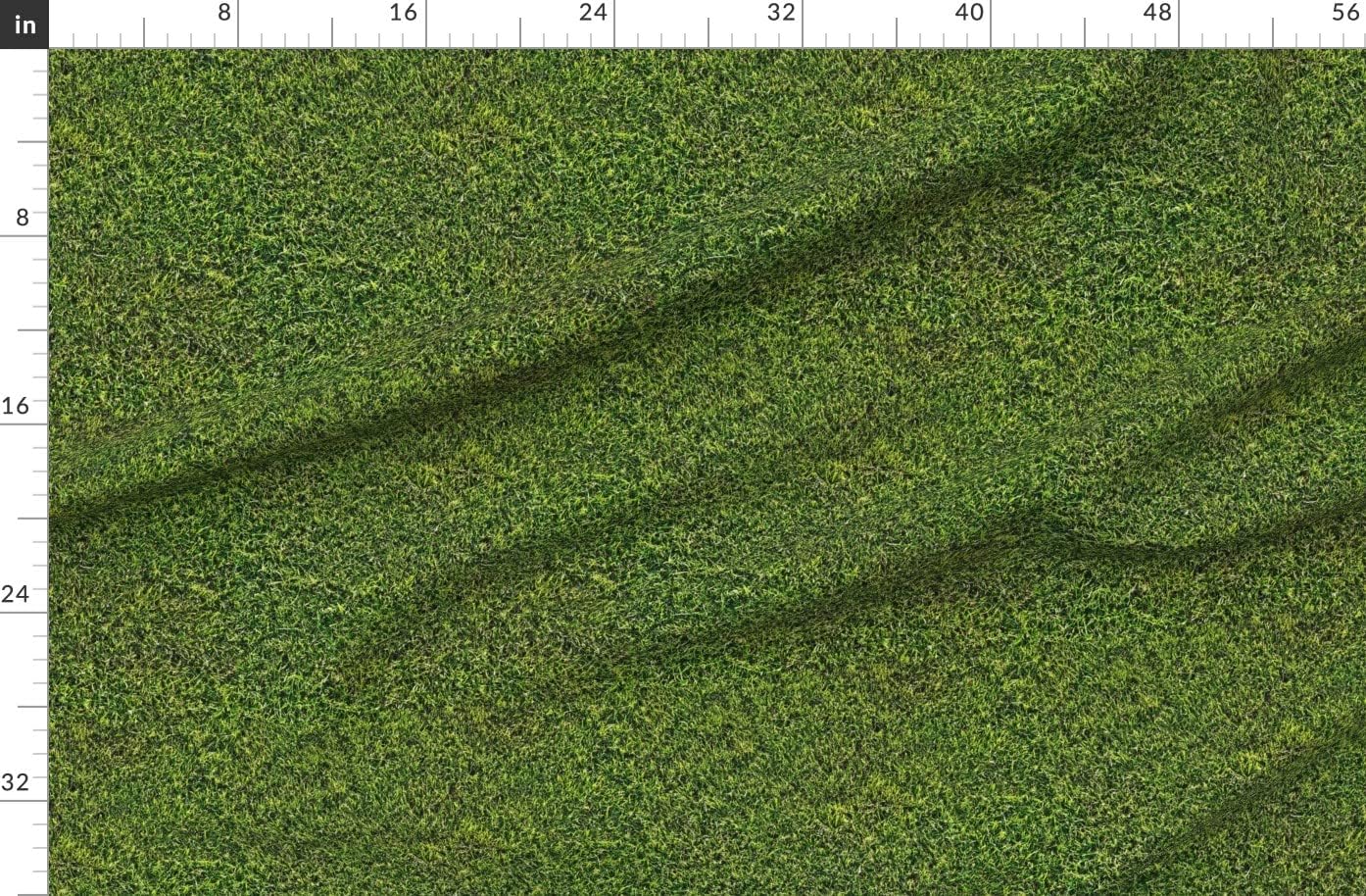 Spoonflower Fabric - Lawn Grass Green Printed on Polartec(R) Fleece Fabric by The Yard - Sewing Blankets Loungewear and No-Sew Projects