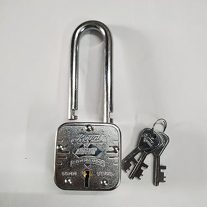 Extra Very Long Shackle/lambi kadi Lock Royal Commando atoot Padlock with 8 levers Technology (3keys)