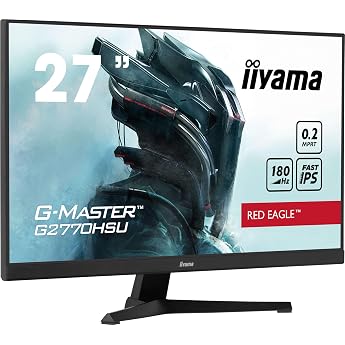 iiyama G-Master Red Eagle G2770HSU-B6 68.6 cm 27 Inch Fast-IPS LED Gaming Monitor Full HD HDMI DP USB 3.2 0.2 ms 180Hz Adaptive Sync Black