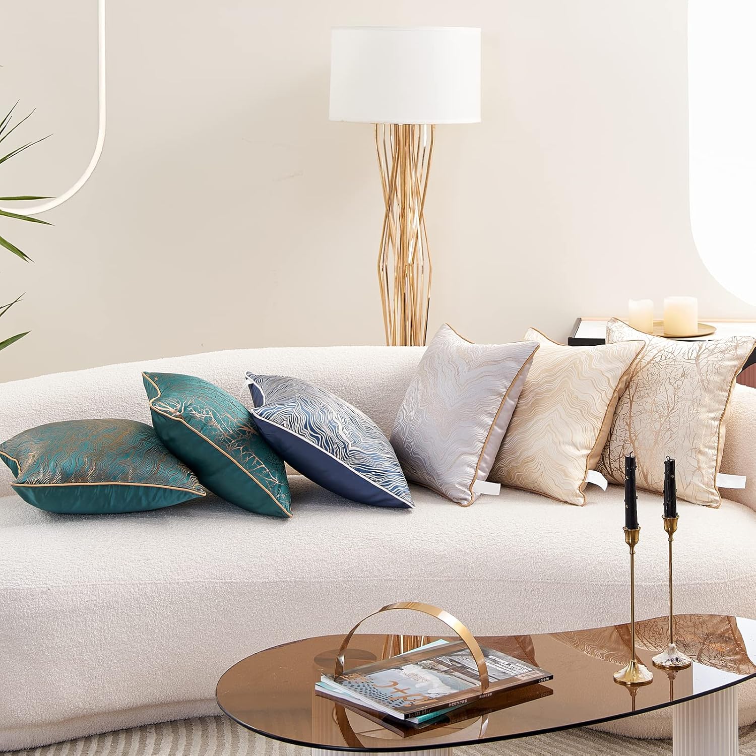 Avigers 12 x 20 Inch Rectangle Beige Brown Gold Tree Branch Embroidery Cushion Case Luxury Modern Throw Pillow Cover Decorative Pillow for Couch Living Room Bedroom Car - Image 7