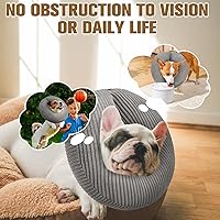 Vista 5 de BINGPET Collar inflable de cono para perro, alternativa después de la cirugía, cono de recuperación suave para perros para dejar de lamer, collar