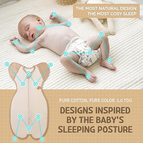 Miniatura 2 de CCOCCOZAM Manta para bebé, orgánica, marfil, grande, 19-26 libras, saco de dormir para bebé, drásticamente mejor sueño