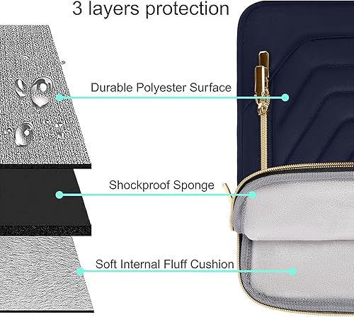 Miniatura 6 de MOSISO Laptop Shoulder Bag,Computer Bag,Messenger Briefcase with Front Inverted Trapezoid Quilted Pocket