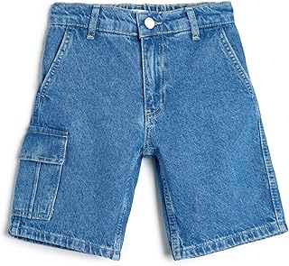 شورت جينز قصير من القطن بجيب كارجو للأولاد من كوتون، قطعة واحدة