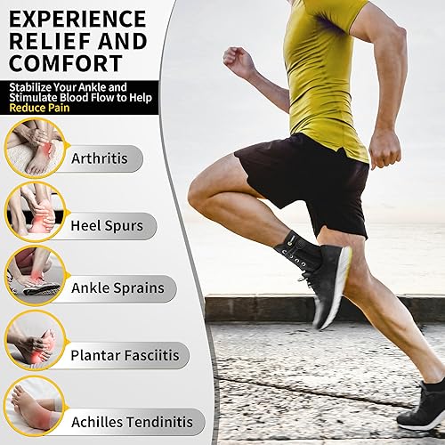 Miniatura 2 de CAMBIVO Tobillera para hombres y mujeres, soporte de tobillo ajustable con cordones para esguince de tobillo, tendinitis de Aquiles, soporte
