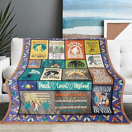 Miniatura 2 de Bigfoot Regalos para hombres y mujeres, manta de regalo Bigfoot, regalos de pie grande Sasquatch para hombres, regalos de escondite y búsqueda,