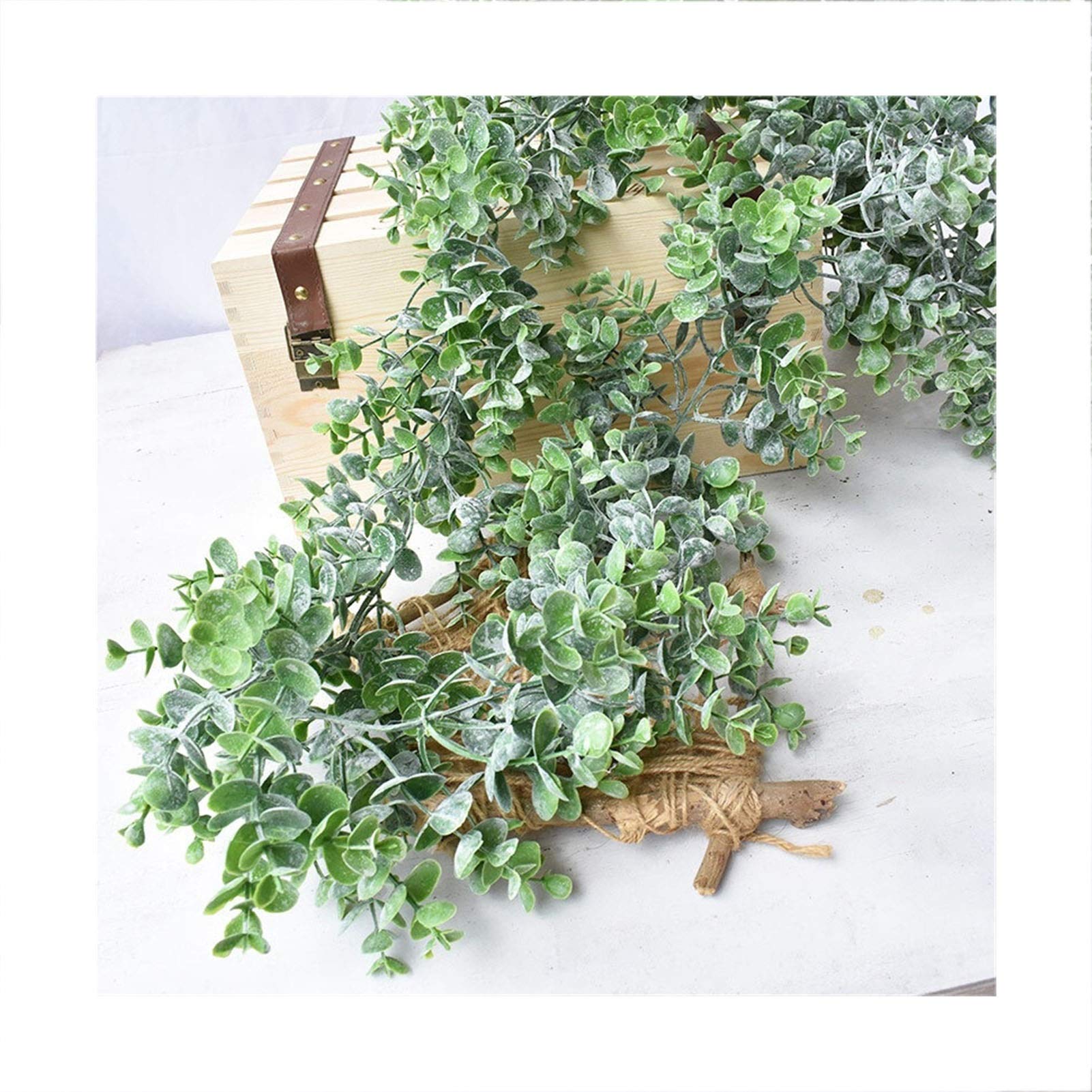 Vigne Artificielle en rotin PVC Faux Eucalyptus Leafs Ivy Plantes suspendues pour la décoration de Mariage de Jardin (Size : 180cm)