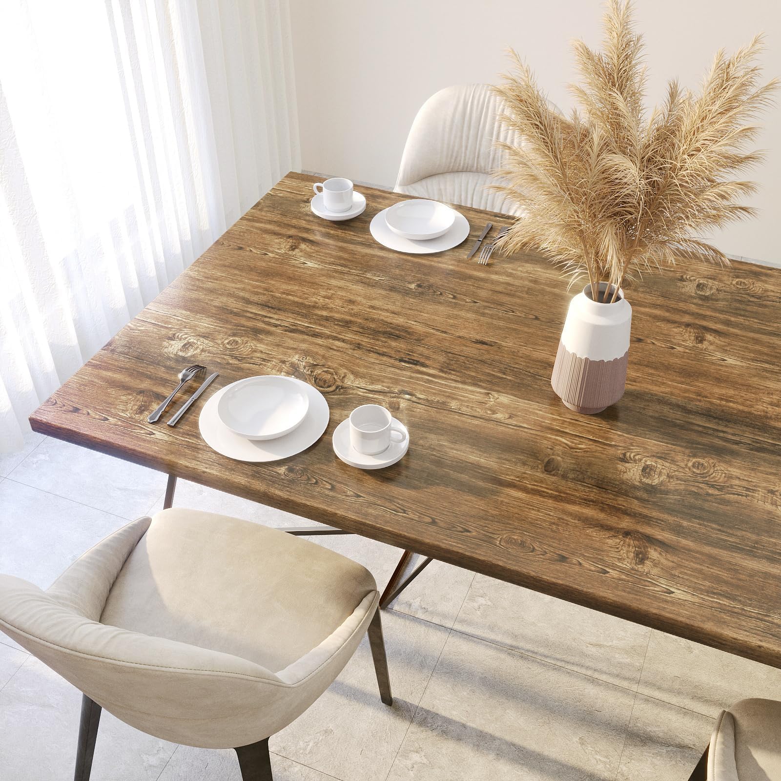 Yenhome Klej winylowy do mebli, efekt brązowego drewna, 60 x 1000 cm, winylowy blat, kuchnia, żaroodporny, samoprzylepny papier do mebli łazienkowych, tapeta, ciemne drewno, na stół, biuro, księgarnię