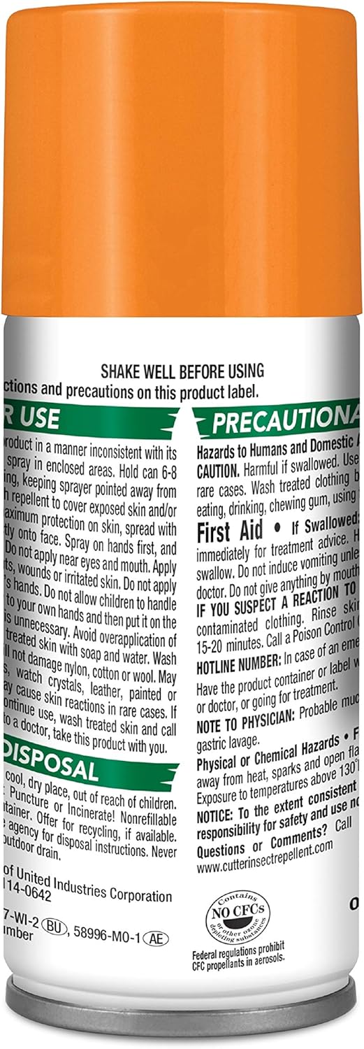 Cutter Backwoods Insect Repellent, Aerosol, 3 Ounce Travel Size, Pack of 12