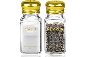 Brighter Barns Gold Salt and Pepper Shakers Set: Modern Kitchen Decor