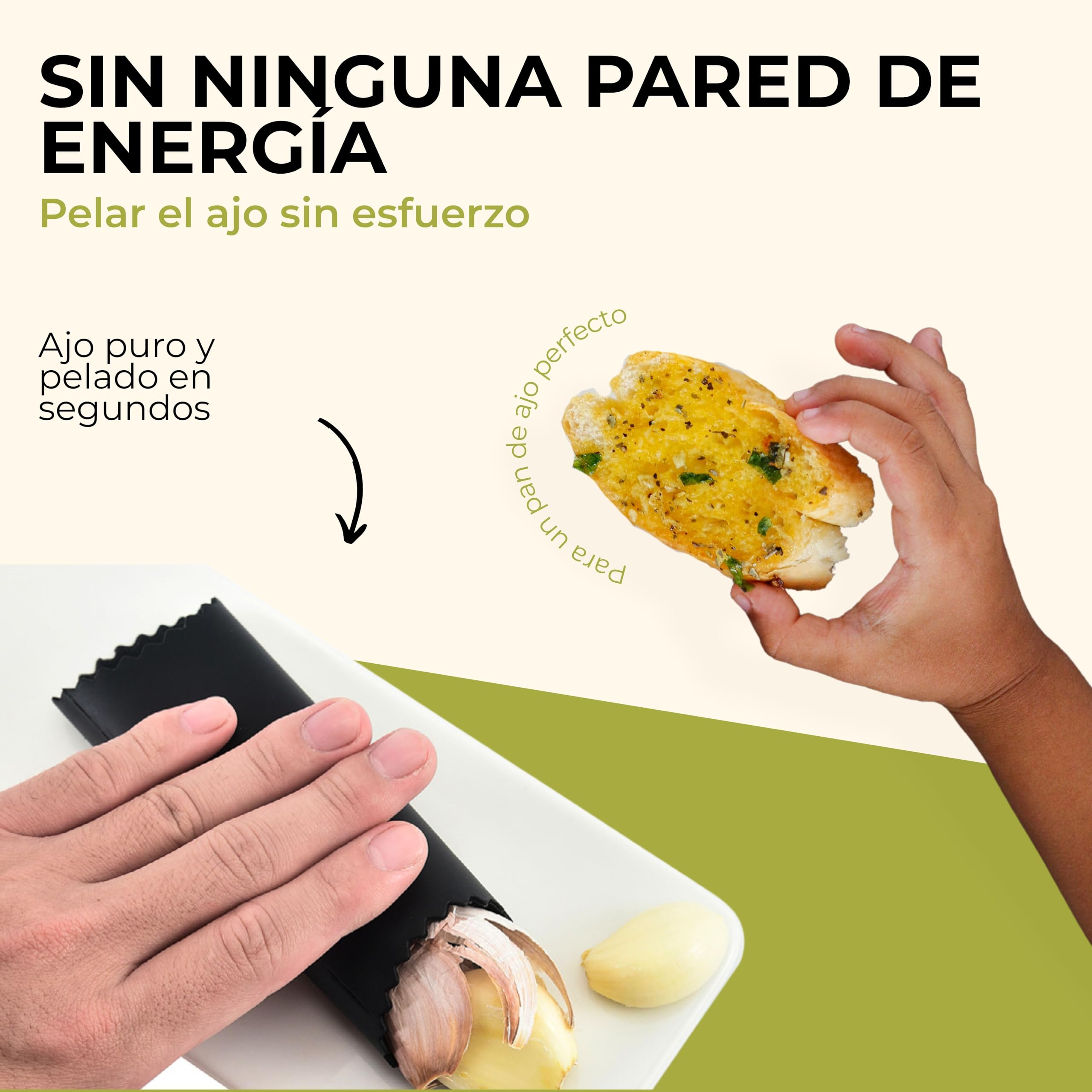 Gadget-Hero - Pelador de ajos de silicona, apto para lavavajillas, resistente y fácil de limpiar, eficiente pelador de ajos para un rápido procesamiento de ajo (pelador negro)