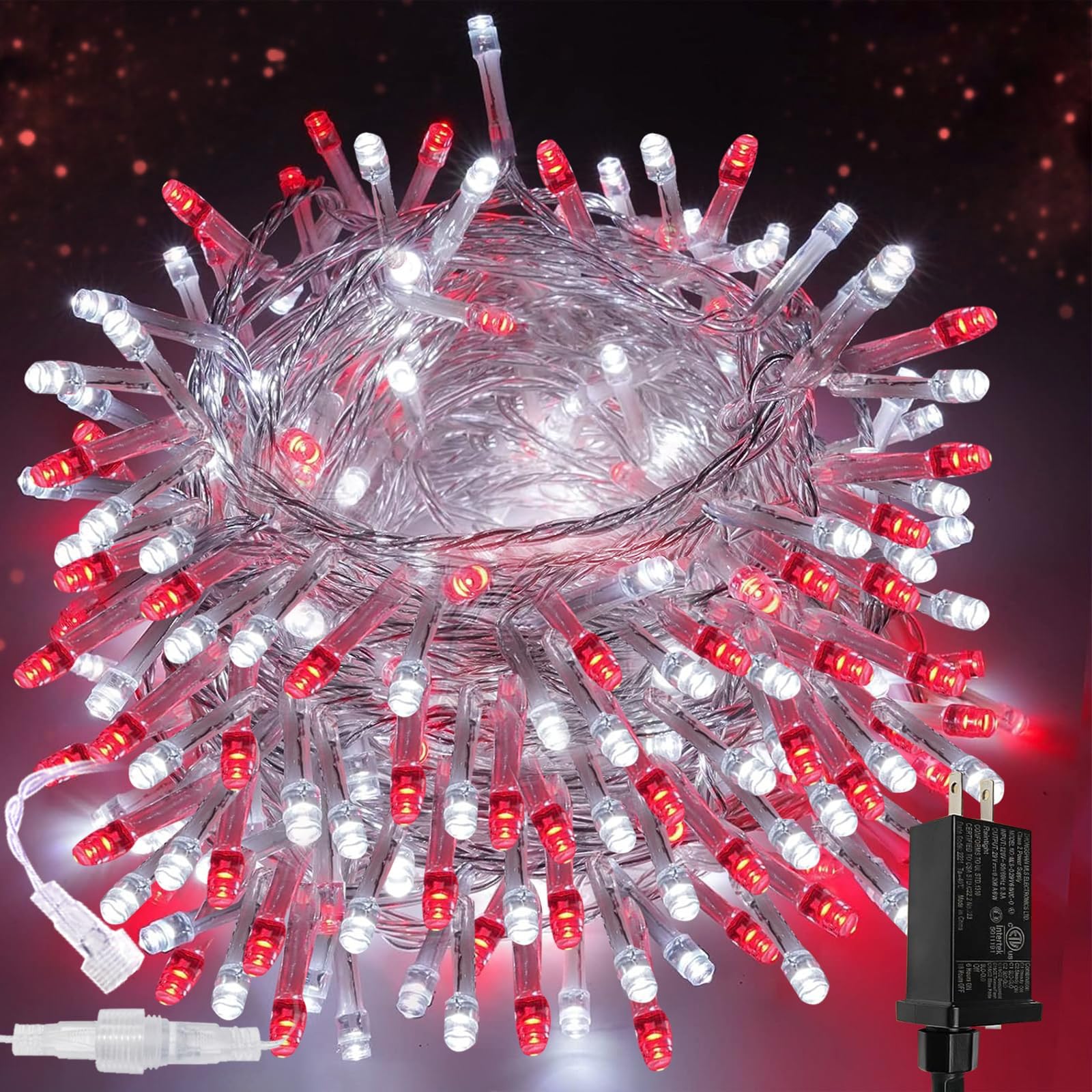 200 LED Connectable String Lights, 66FT Christmas Lights Outdoor Indoor
