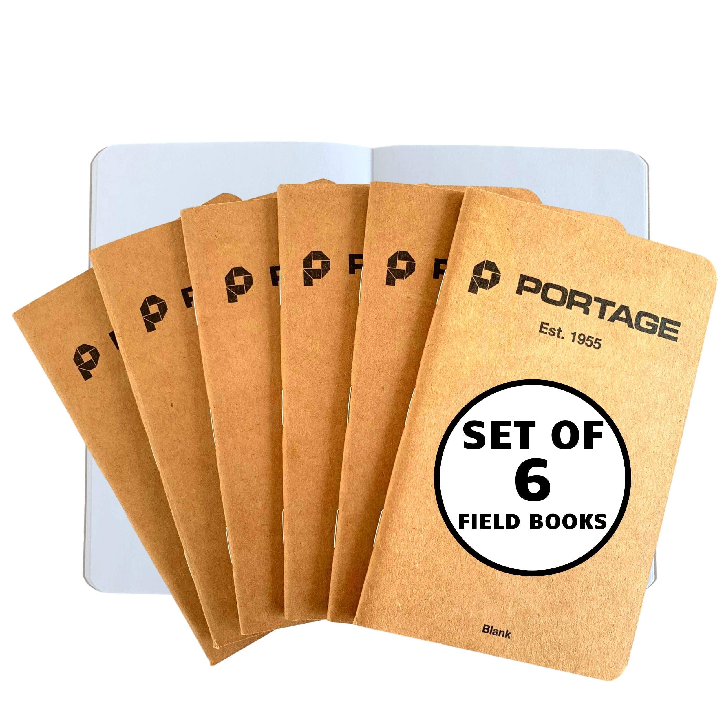 Portage Field Notebook 6 Pack Pocket Notepad with Blank Paper 3.5 x 5.5 Inches - Side Bound Notebook Lies Flat in Pocket - 64 Pages (6 Pack) โ image 1