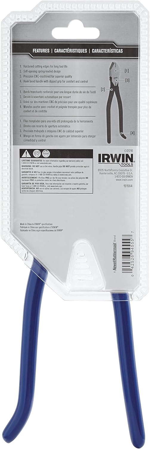 Irwin Tools 1990613 Irwin VISE-GRIP Ironworker's Pliers, 9", Yellow
