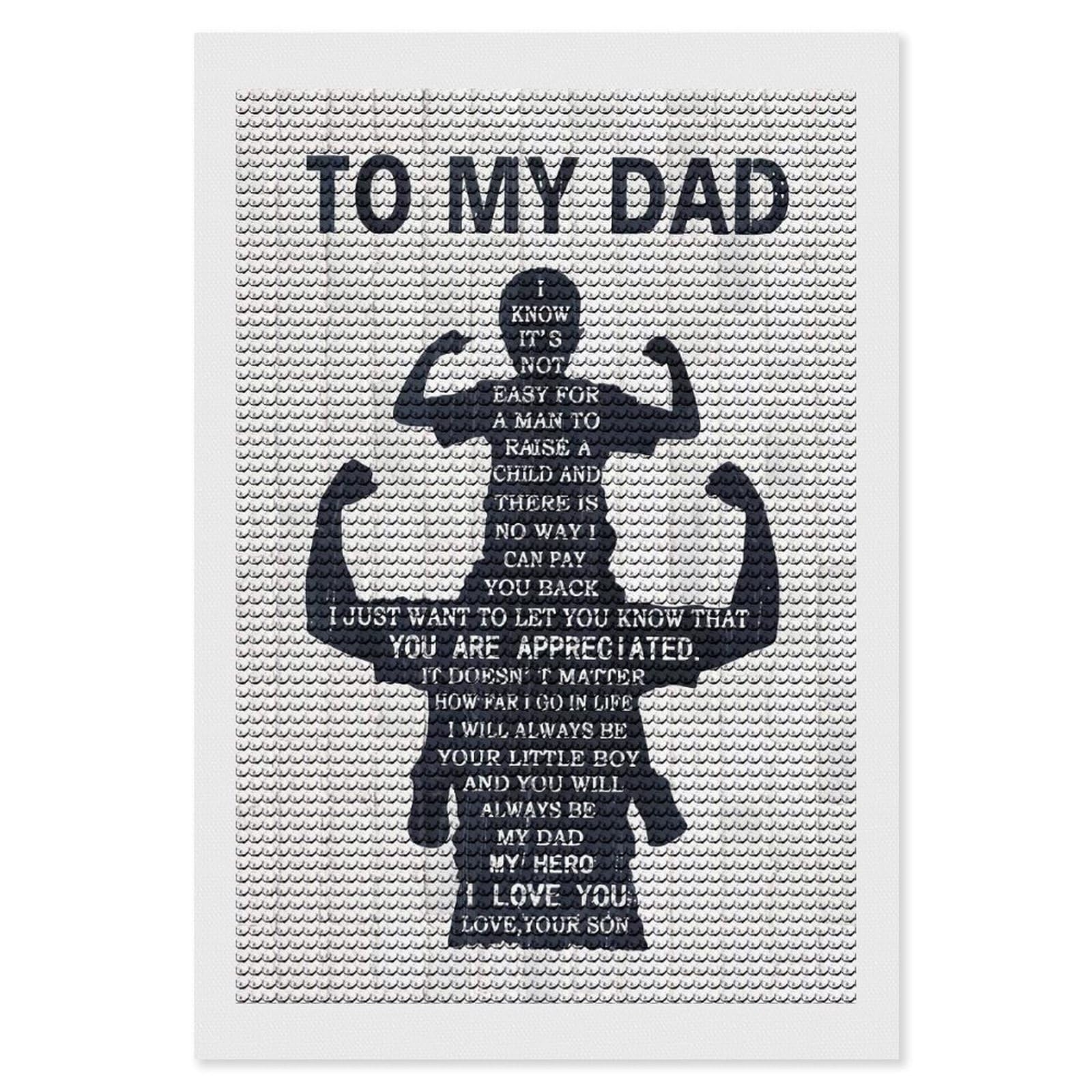 Junmoney to My Dad Father Day Diamond Painting Kit 8"x12", Easy Handmade Project, Easy to Enjoy, Aesthetic Room Decor, Christmas Gift