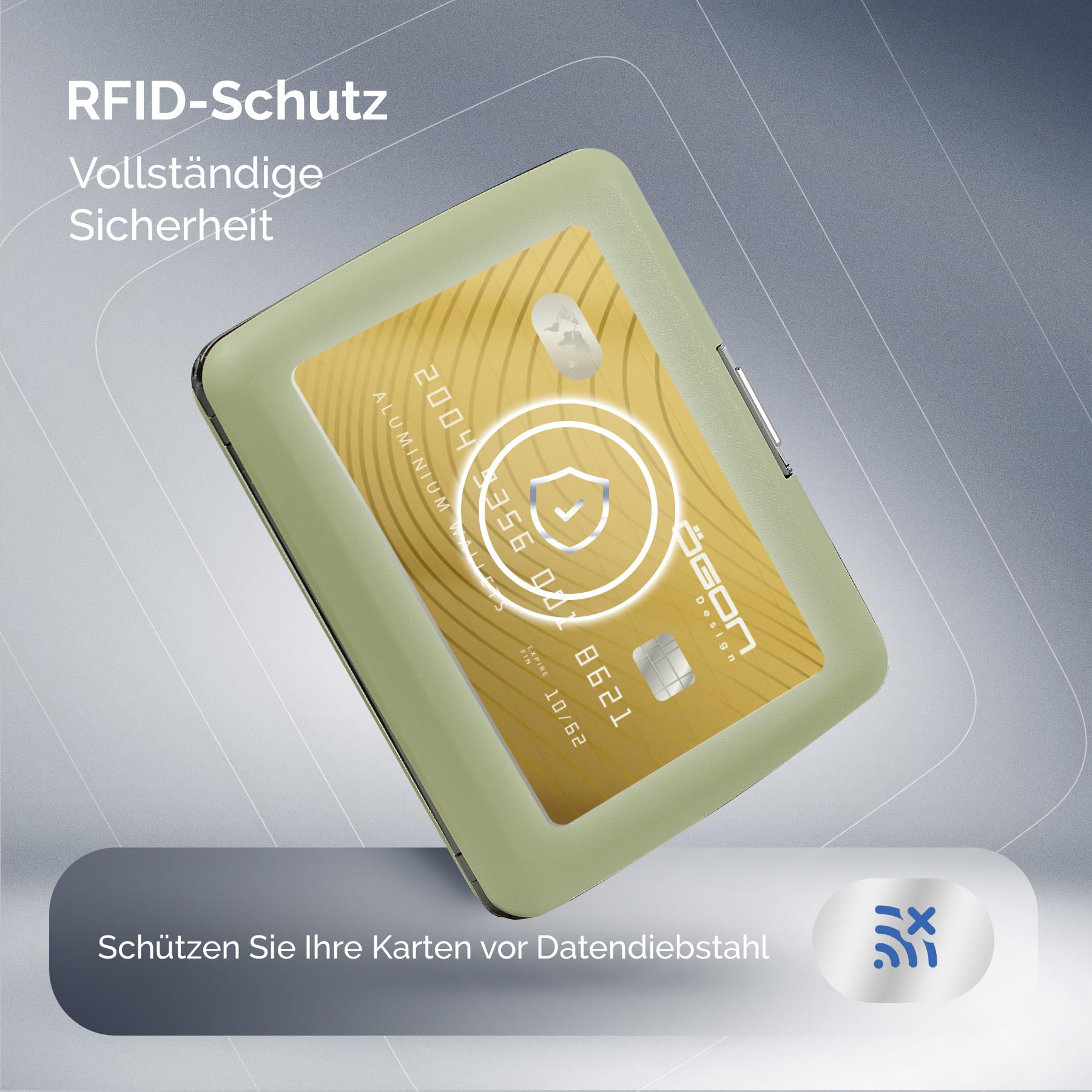 Aluminium-Geldbörse mit großem Fassungsvermögen. Modell: OSLO LARGE | Verstecktes Fach für Geldscheine, Ausweis & Führerschein. RFID-Schutz. Sofortiger Kartenzugriff.