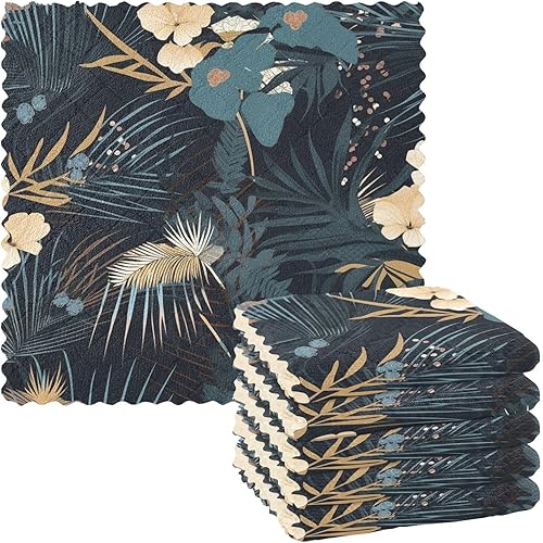 Miniatura 1 de Plantas Flores Amarillo Blanco Verde Microfibra Toallas de cocina Essentials Toallas de cocina Paños de cocina Divertidos Terry Paño Plato Toallas