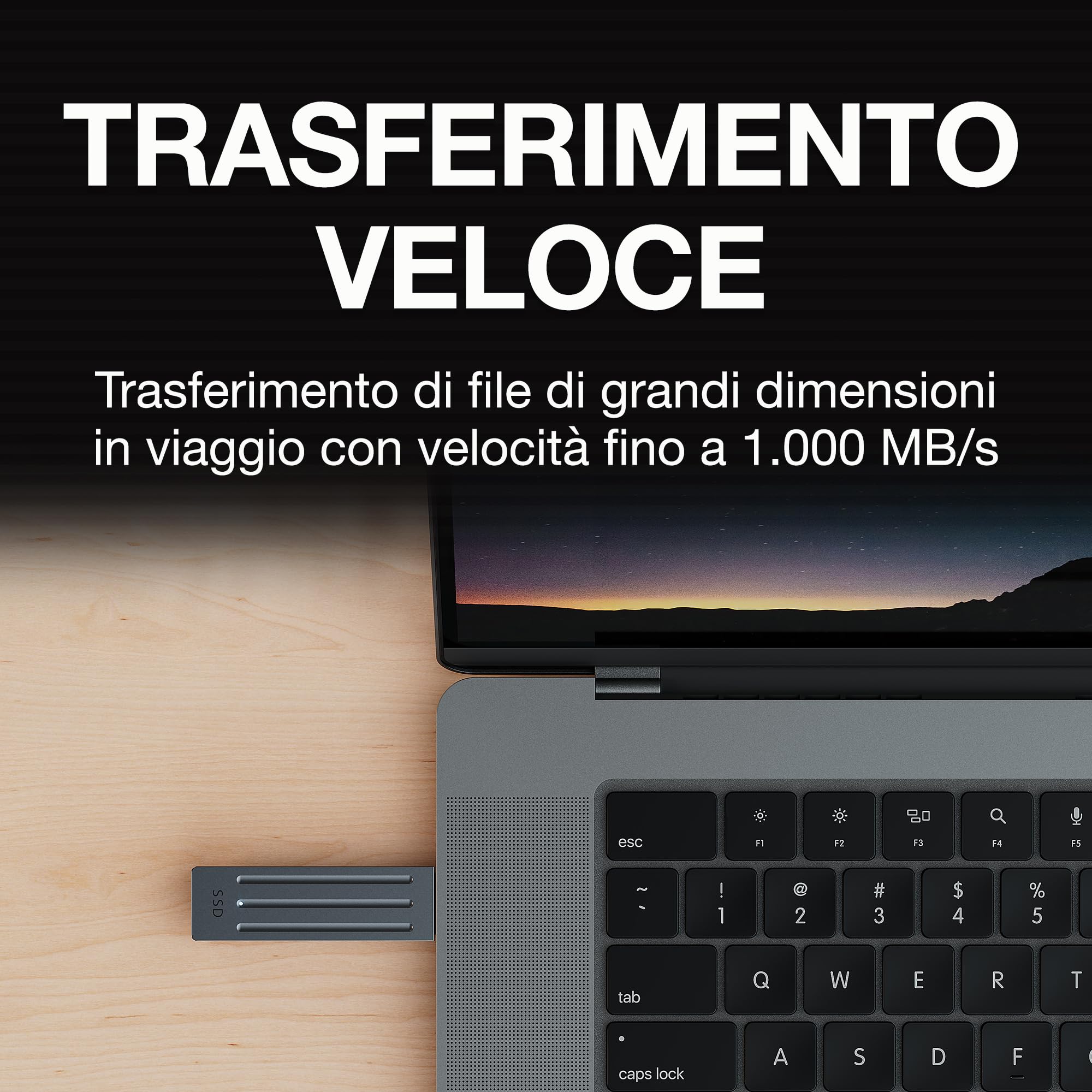 Seagate Ultra Compact 1TB, esterno SSD, 1000MB/s, USB 3.1 Typ C, Data Rescue Service (STMX1000400)