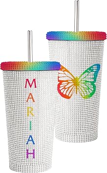 Mariah Carey Official Pride Rainbow Bedazzled Tumbler