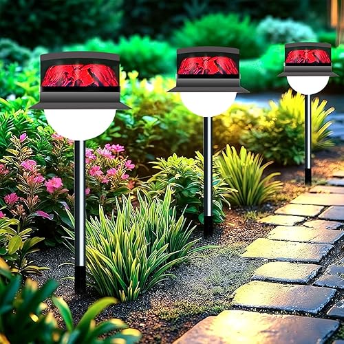 Miniatura 8 de Luz solar de estaca de césped para jardín, fuego de carbón realista impermeable, LED alimentado por energía solar para jardín al aire libre,