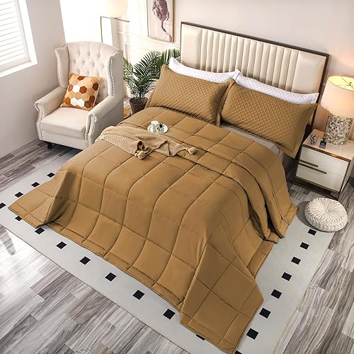 Miniatura 7 de Edredón King Plus de Tamaño Extragrande, Edredones de Tamaño King Extra Grande de 128x120 pulgadas, 3 Piezas, Ligero Reversible para Todas las