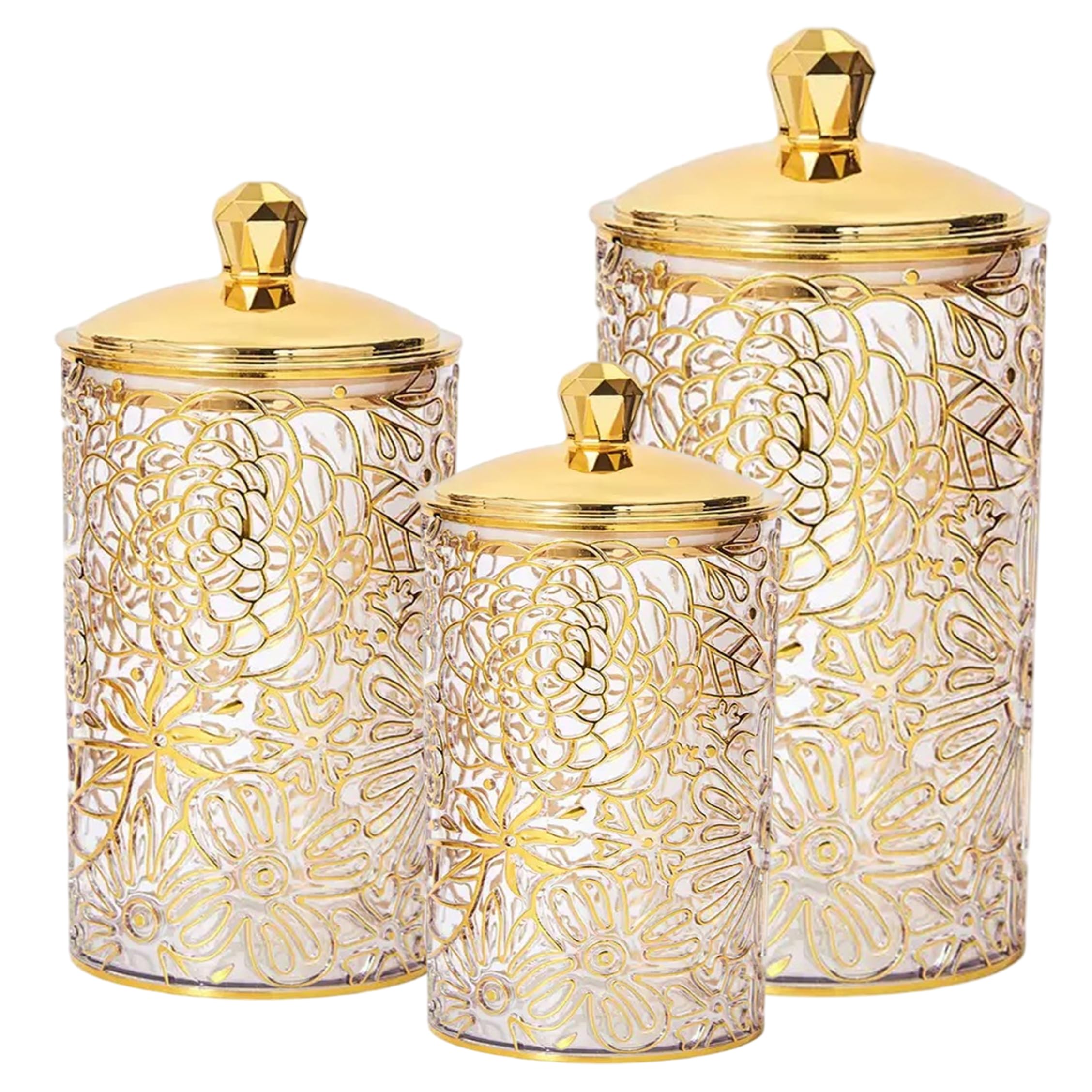 Bote de cocina dorado hermético para decorar y organizar la despensa del hogar