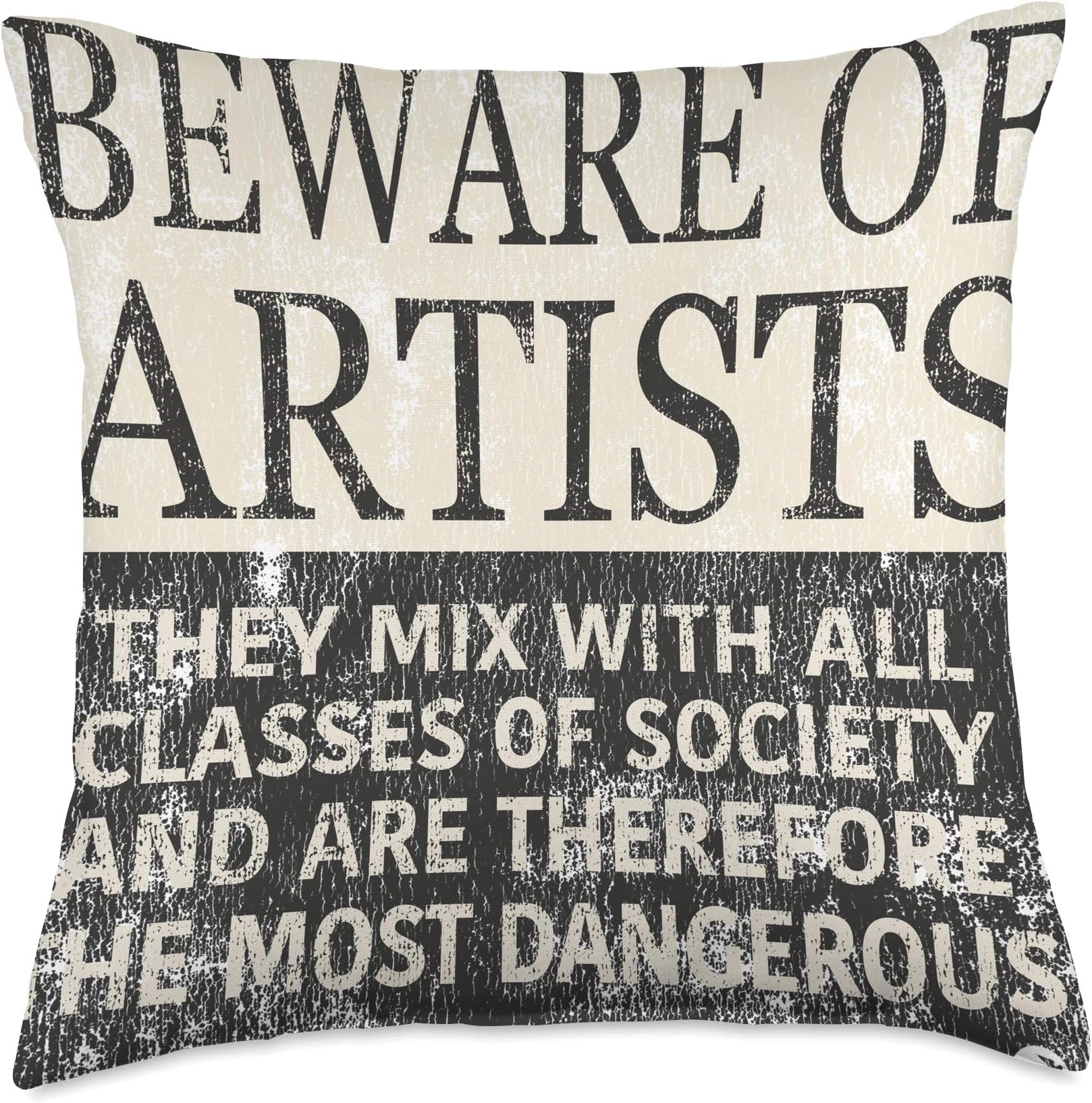 Melody Freebird by Melody Ross Beware of Artists-Painters, Musicians, Writers, Creatives Throw Pillow, 18x18, Multicolor
