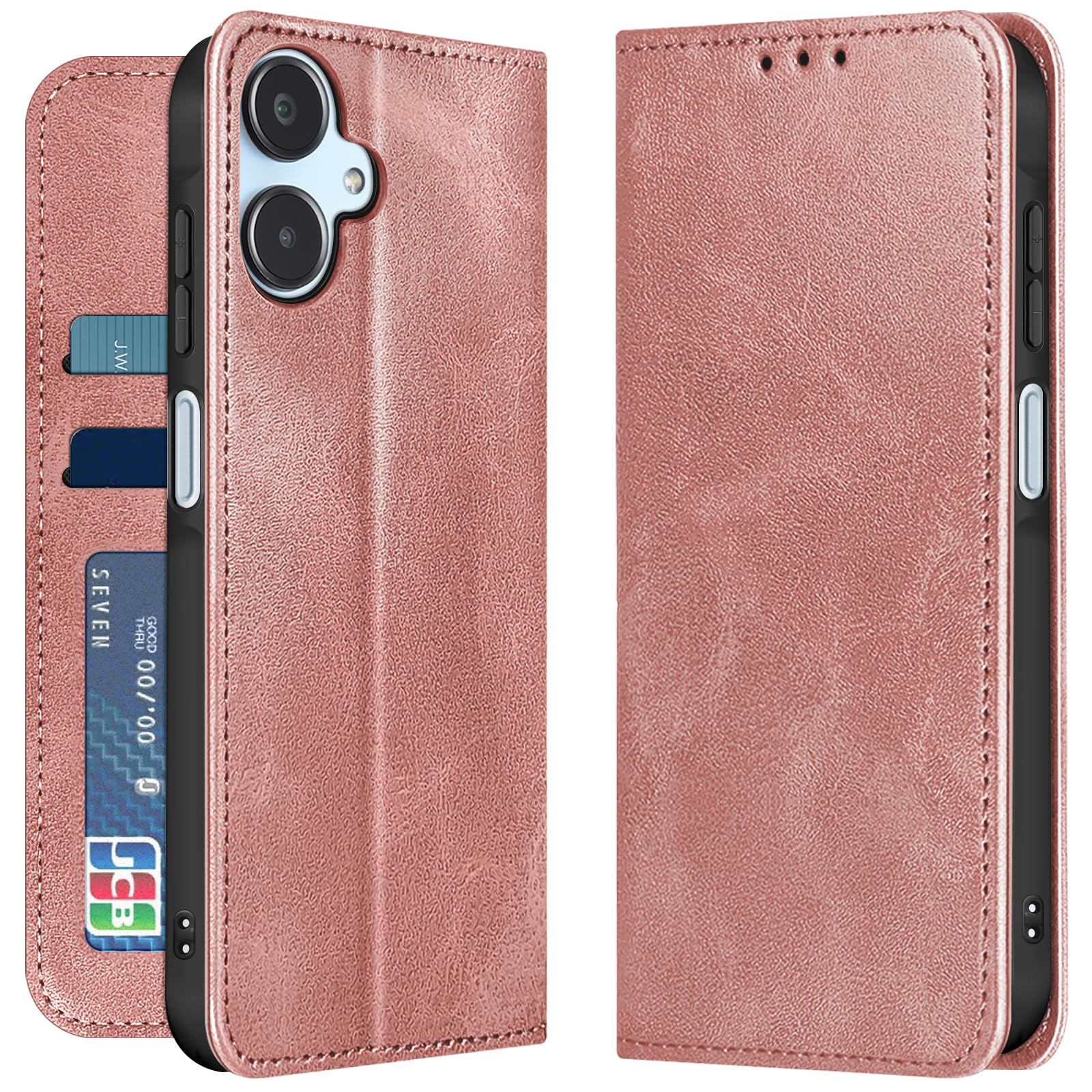 aitikya 適用 Galaxy A25 5G ケース 手帳型 ギャラクシー A25 手帳型ケース SCG33 SC-53F カバー ギャラクシーa25 5g 耐衝撃ケース カード収納 財布型 カードケース 耐衝撃 スマホケース PUレザー 全面保護 スタンド機能 ストラップホール付き マグネット式 携帯カバー (レトロ ピンク)
