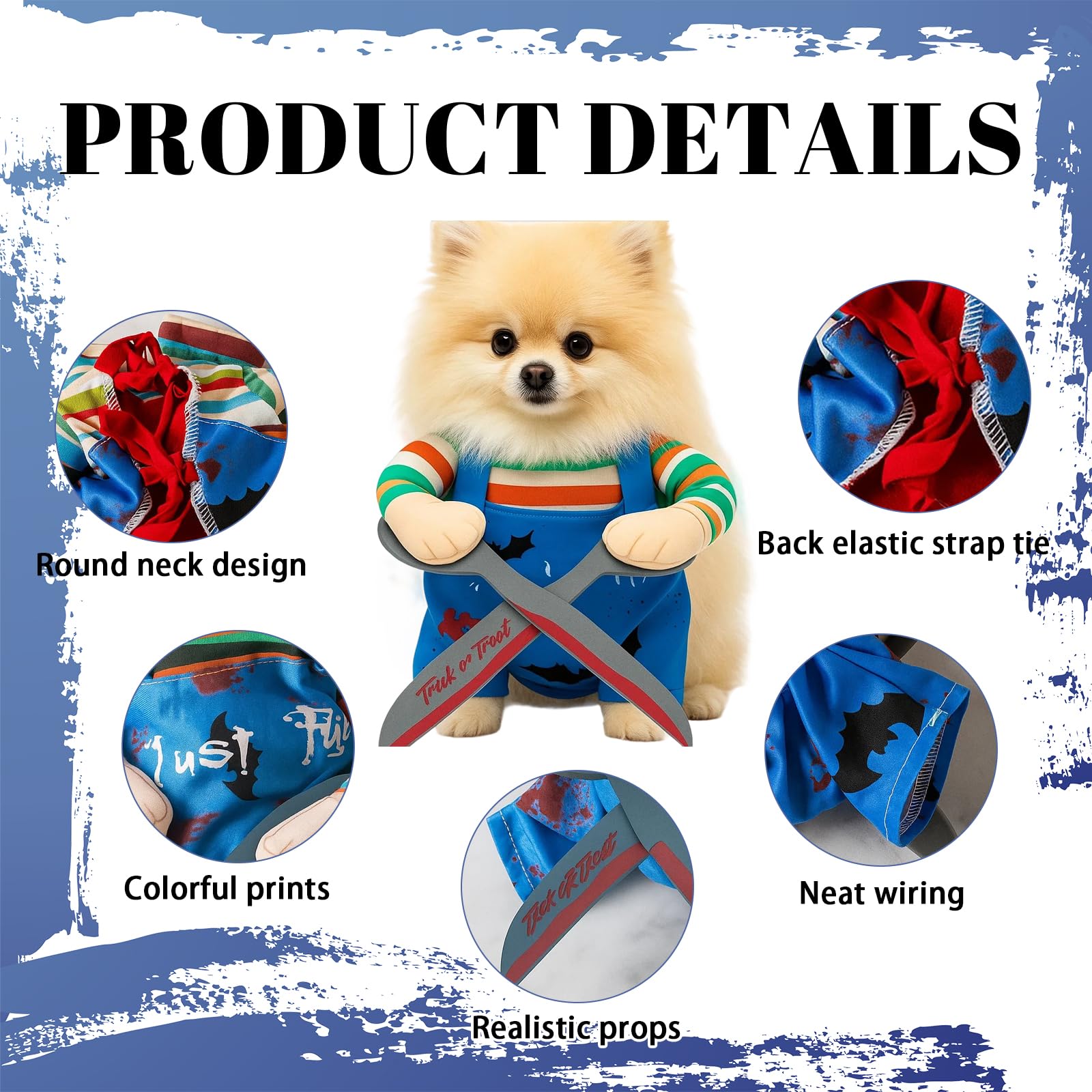 Dog Halloween Costume,Cat Halloween Costume,Adjustable Pet Funny Cosplay Cat Dog Costume for 14+ Years Old (L) - Image 3