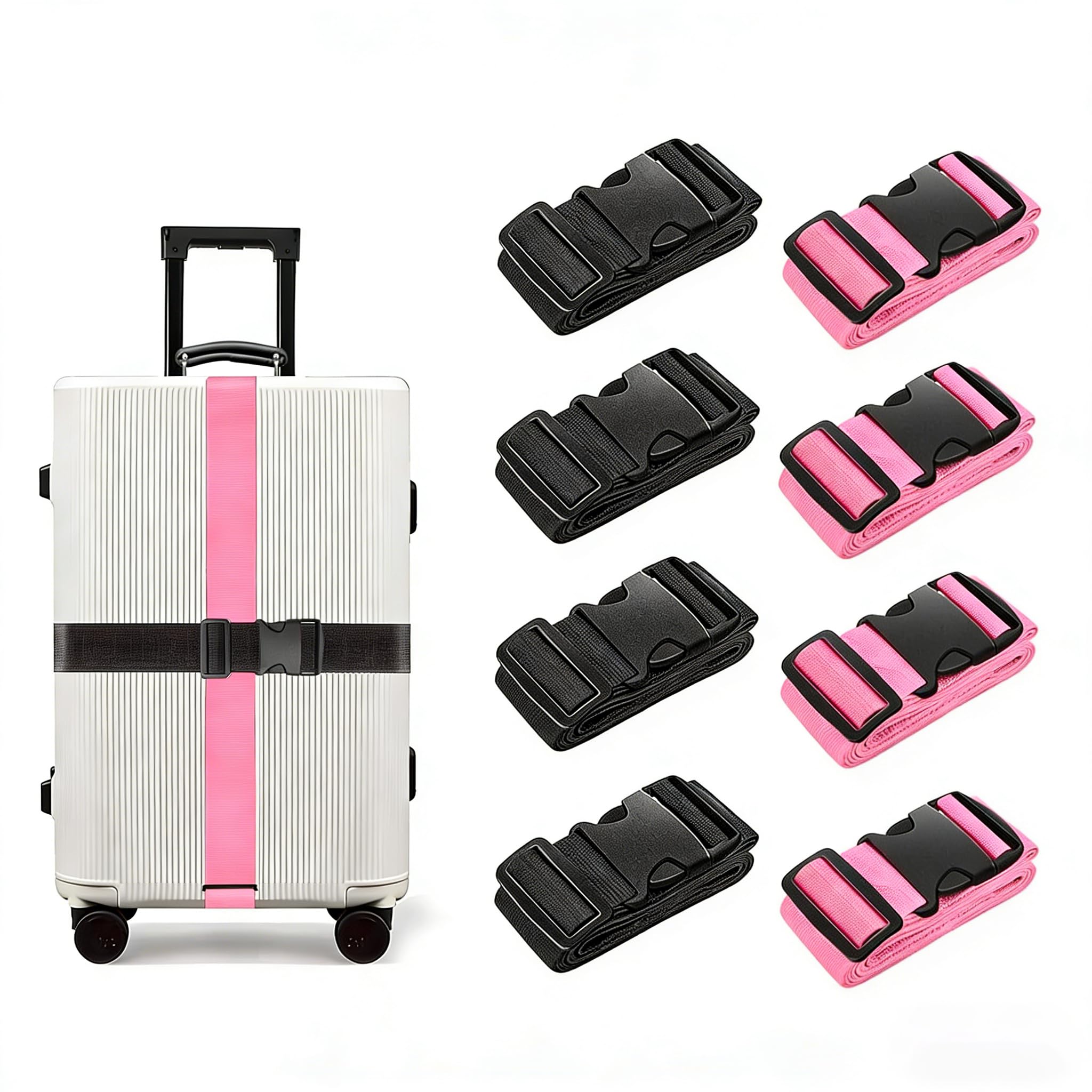BILIONE Luggage Straps for Suitcases,79" Long Adjustable Luggage Belts