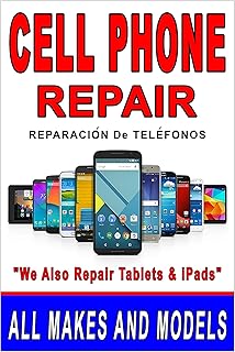 Cell phone repair advertising poster sign with Spanish cell phone repair 24