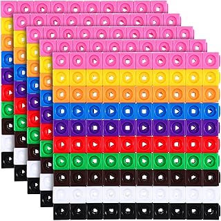 Libima 500 Pieces Math Manipulatives Cubes Set Number Toy Blocks Linking Colorful Cubes Math Cubes for Aged 6+ Counting Cubes Blocks Educational Cube Toys Math Counter Preschool Learning Activities