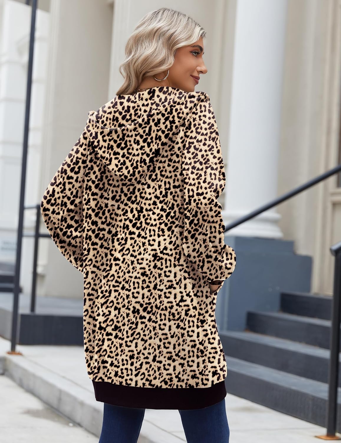 Zeagoo Women's Zip Up Hoodies Long Sleeve Long Tunic Sweatshirts Oversized Fleece Casual 2025 Fall Jacket Coat with Pocket - Image 4