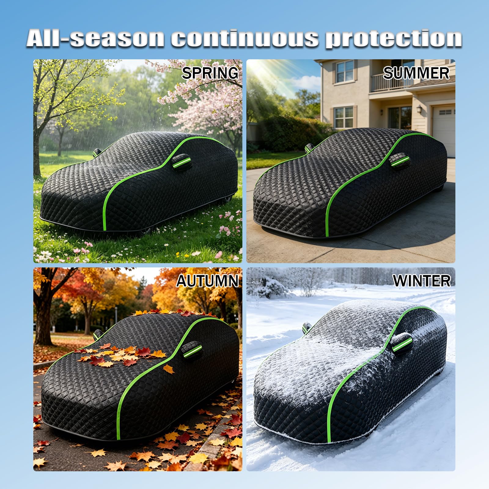Hagelschutzplane Auto Gemacht für BMW 3er Touring/Kombi 318 320 330 G21 F31 E91 2005-2025, Hagel Vollauto-Abdeckung, Abdeckplane, Wasserdicht, Regenfest Schneefest Staubdicht Schwarz J30l