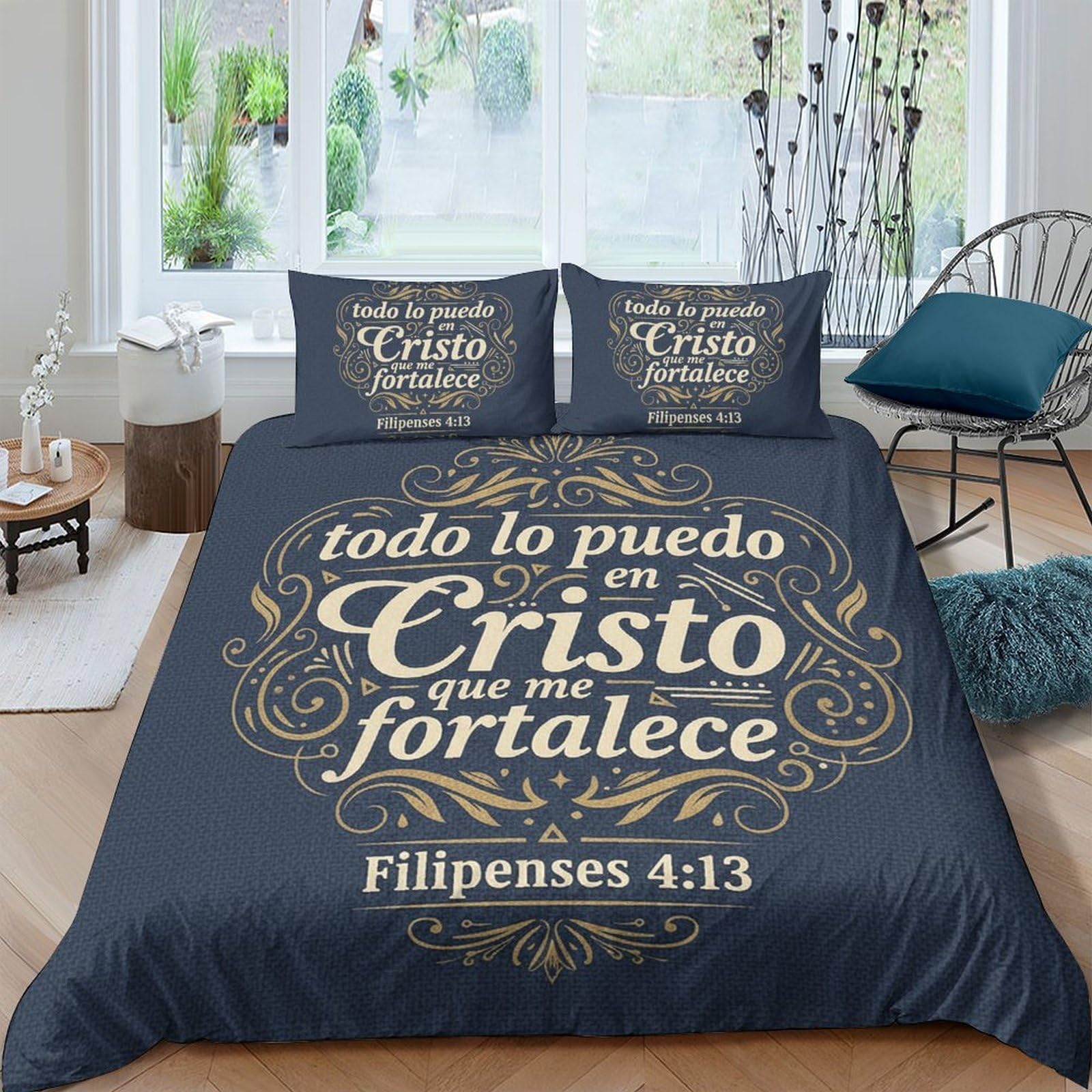 Ctjqhvkz Style-6 3D Printed Bible Verse Fitted Sheet Microfiber Navy Inspirational Christian Quote Mattress Cover Bedroom Decor Single（135X200cm）