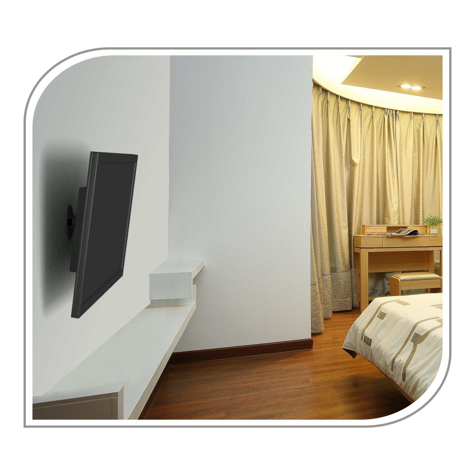PureMounts® UchwytTV, Vesa 100x100, odległość od ściany: 7,5 cm, nośność 25 kg, wychylny 3°/-12°, obrotowy 25°/-25°, czarny