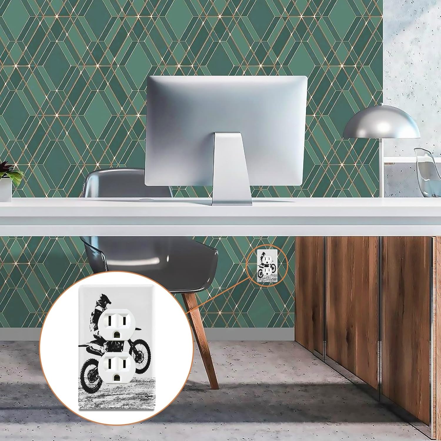 xigua Toggle Light Switch Wall Plate Cover - Motocross Rider Light Switch Cover Decorative Outlet Cover Wall Plate, Size 1-Gang 4.53" H x2.76”
