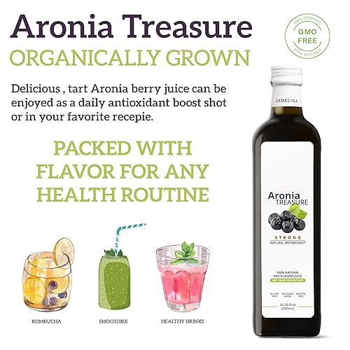 Miniatura 4 de 2 Aronia Treasure Jugo de bayas 100% de Aronia (Chokeberry) suministro de 1 mes, 1 disparo por día. Di sí a reovery, energía y protección