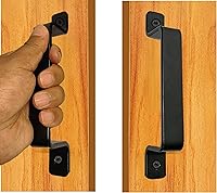 QUALIALL Premium Black Barn Door Handles 7.4 Inch Heavy Duty Rustic Metal Pulls 2 Pack for Sliding Garage Shed Gate Closet Indoor Outdoor