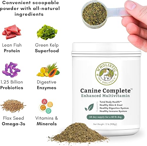 Miniatura 7 de Wholistic Pet Organics Multivitamínico para perros orgánico suplemento de alimento casero para perros multivitamínico para perros con probióticos