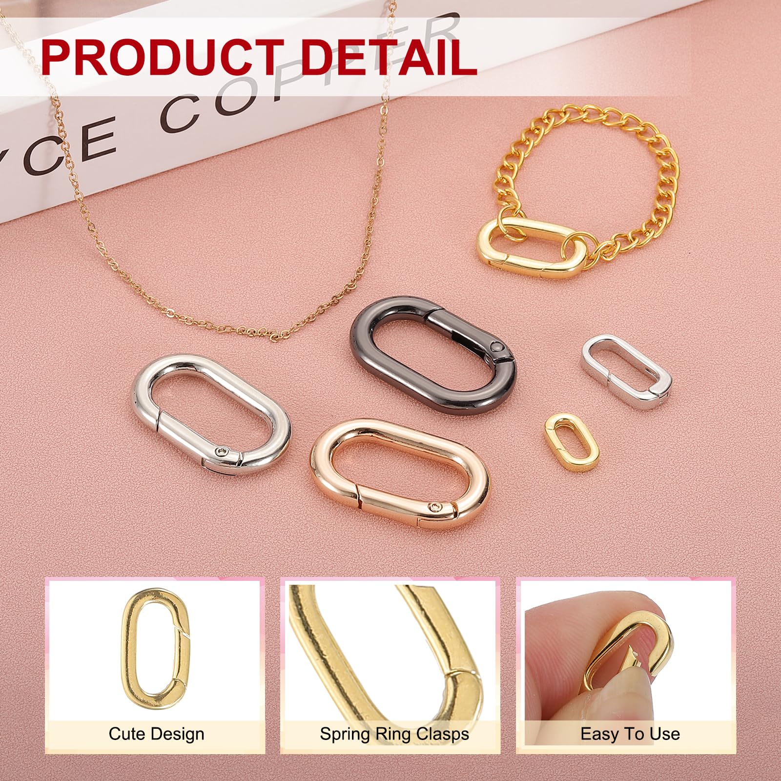 PATIKIL Spring Oval Clip Pendant Clasp - Image 3