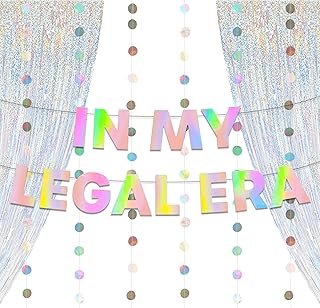 LaVenty Iridescent In My Legal Era Balloons In My Legal Era Banner 21st Birthday Decor Pink Rip ID 21 Birthday Decoration 21st Party Supplies