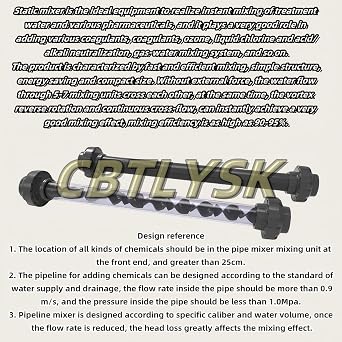 PVC Static Mixer for Gas-Liquid Mixing, Pipe Mixer (Transparent, 1inch)