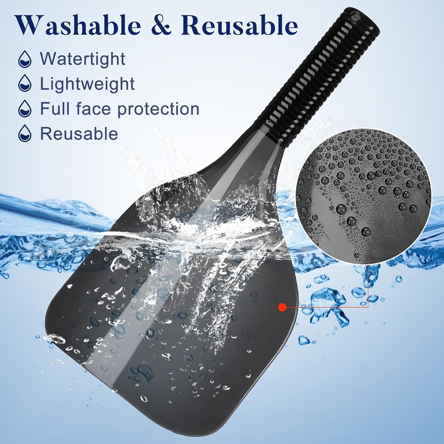 Black Hair Spray Face Shield with Handle, Plastic Protector for Hair Coloring, Cutting, Styling And Salon Use